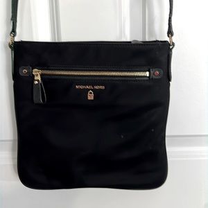 Michael Kors classic black nylon and leather crossbody